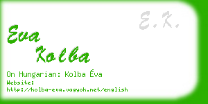 eva kolba business card